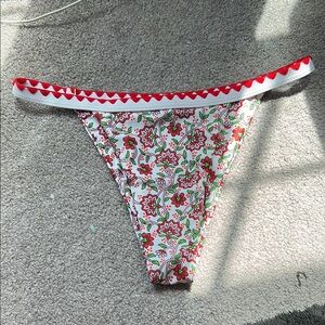 Floral Red and White Bottoms
